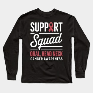 Support Squad Throat Oral Head & Neck Cancer Awareness Long Sleeve T-Shirt